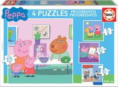 EDUCA Puzzle Prasiatko Peppa 4v1 (12,16,20,25 dielikov)