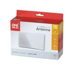 One For All SV9421 Amplified indoor TV antenna up to 42dB, Curved White Vnútorná anténa, biela
