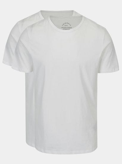 Jack&Jones Súprava dvoch bielych basic tričiek s krátkym rukávom Jack & Jones Basic