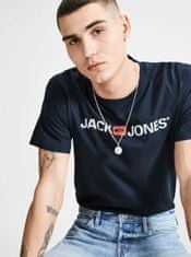 Jack&Jones Modré tričko s potlačou Jack & Jones M