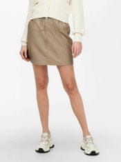 ONLY Béžová dámska koženková krátka sukňa ONLY Maureen XL