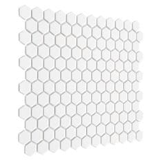 DUNIN  Mozaika Mini Hexagon White - cena za 1 kus 300 x 260mm, 12.83 ks / m2