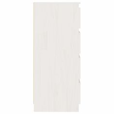 Vidaxl Bočná skrinka biela 60x36x84 cm borovicový masív