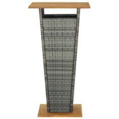 Petromila vidaXL Barový stôl sivý 60x60x110 cm polyratan a akáciový masív