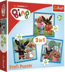 Trefl Puzzle 3v1 Bing Bunny Zábava s priateľmi