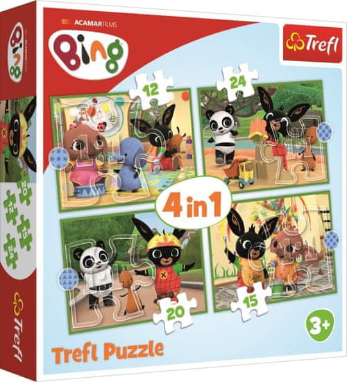 Trefl Puzzle Bing: Happy Day 4v1 (12,15,20,24 dielikov)