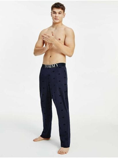 Tommy Hilfiger Tmavomodré vzorované pánske pyžamové nohavice Tommy Hilfiger Underwear