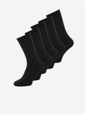Jack&Jones Sada piatich párov čiernych ponožiek Jack & Jones Basic Bamboo UNI