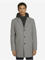 Tom Tailor Svetlošedý pánsky zimný kabát s všitou vsadkou Tom Tailor Denim XXL