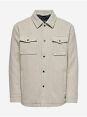ONLY Béžová košeľová ľahká bunda ONLY & SONS Creed XL