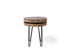 Beliani Drevený konferenčný stolík svetlé drevo/čierna TAKU