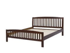 Beliani Drevená posteľ 160 x 200 cm hnedá CASTRES