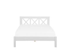 Beliani Drevená posteľ 180 x 200 cm biela TANNAY