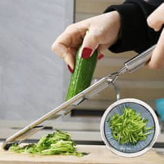 Netscroll Viacúčelový krájač na zeleninu s ergonomickou protišmykovou rukoväťou a 3 rôznymi čepeľami, MultiSlicer