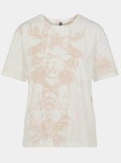 Pieces Ružovo-biele batikované tričko Pieces Panni L