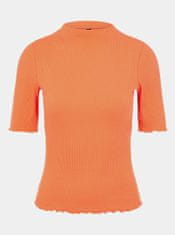 Pieces Oranžové tričko so stojačikom Pieces Nukisa XS