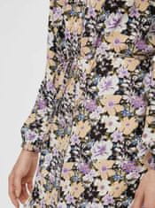 Pieces Čierno-fialové kvetované košeľové šaty Pieces Dansi XL