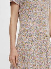 Pieces Žlto-fialové kvetované košeľové šaty Pieces Rilla XL
