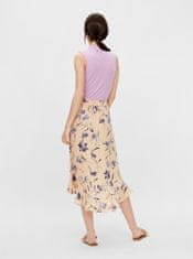 Pieces Marhuľová kvetovaná midi sukňa Pieces Lillian XS