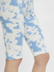 Pieces Bielo-modré vzorované krátke legíny Pieces Tabbi Biker shorts S