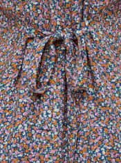 Pieces Fialové kvetované šaty so zaväzovaním Pieces Timberly XS
