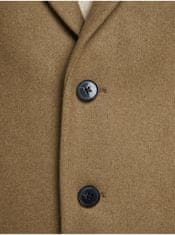 Jack&Jones Hnedý kabát s prímesou vlny Jack & Jones Moulder L