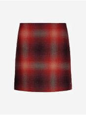 Tommy Hilfiger Červená dámska krátka sukňa s prímesou vlny Tommy Hilfiger Wool Shadow Check Short M