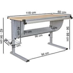Bruxxi Pracovný stôl Moa, 118 cm