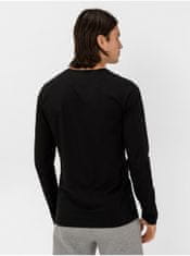 Tommy Hilfiger Čierne pánske tričko Tommy Hilfiger Stretch Slim Fit Long Sleeve Tee M
