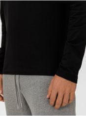 Tommy Hilfiger Čierne pánske tričko Tommy Hilfiger Stretch Slim Fit Long Sleeve Tee M