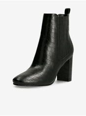 Guess Čierne dámske vzorované členkové topánky na podpätku Guess 36