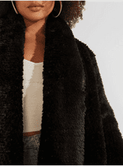 Guess Čierna dámska bunda z umelého kožúšku Guess Rebecca XS
