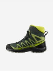 Salomon Zeleno-čierne chlapčenské členkové outdoorové topánky Salomon XA PRO 32