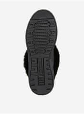 Geox Čierne dámske členkové kožené zimné topánky s umelým kožúškom Geox Dalyla 36