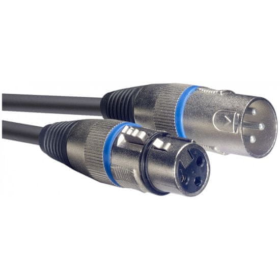 Stagg SMC3 BL, mikrofónny kábel XLR/XLR, 3m, modré krúžky