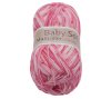 Priadza BABY SOFT multicolor - 100g / 360 m - biela, ružová
