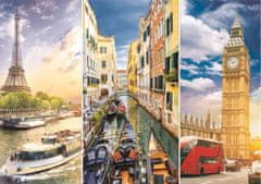 Trefl Puzzle koláž miest Paríž - Benátky - Londýn 1000 dielikov + podložka pod puzzle