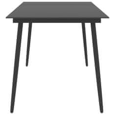 Vidaxl Záhradný jedálenský stôl čierny 190x90x74 cm oceľ a sklo