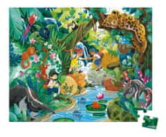 Janod Puzzle v kufríku Dobrodružstvo v džungli 100 dielikov