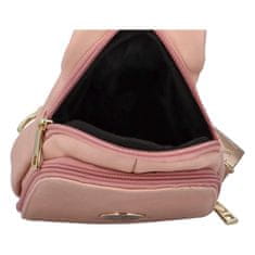 Laura Biaggi Originálny malý koženkový batoh Zeke, ružový