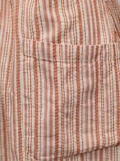 VILA Oranžovo-krémové pruhované košeľové midišaty VILA Vigga XS