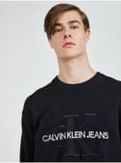 Calvin Klein Čierny pánsky sveter Calvin Klein Embroidery L