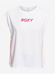 ROXY Biele dámskée tričko s nápisom Roxy Training Grl M