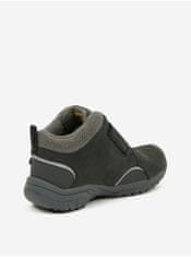 KEEN Tmavošedé detské kožené vodeodolné zimné topánky Keen Kootenay III 29