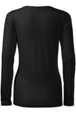 Malfini Dámske tričko priliehavé s dlhým rukávom, čierna, XS