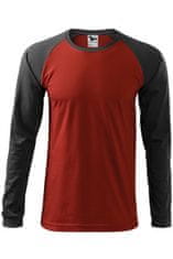Malfini Pánske tričko s dlhým rukávom, kontrastné, marlboro červená, XL