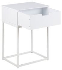 Design Scandinavia Nočný stolík Mitra, 62 cm, MDF, biela
