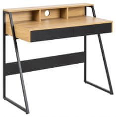 Design Scandinavia Pracovný stôl Reece, 100 cm, dub / čierna