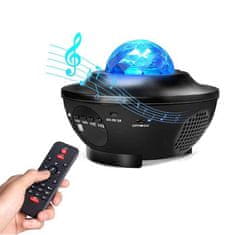 Netscroll Reproduktor a projektor hviezd s priloženým diaľkovým ovládačom, hviezdny projektor je projekčná lampička, ktorá prinesie hviezdy alebo oceán do vášho domova,10 rôznych farieb,USB nabíjanie, GalaxySky