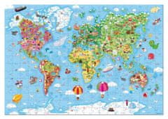 Janod Puzzle v kufríku Mapa sveta 300 dielikov